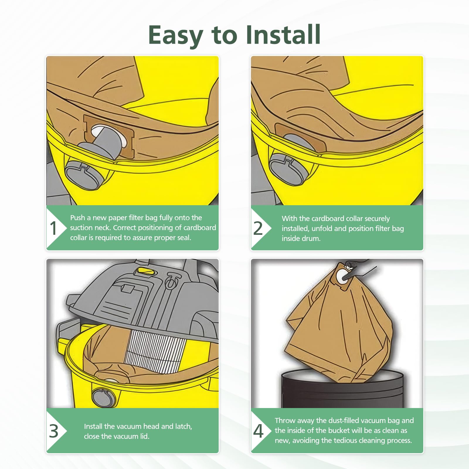 DEWALT Vacuum Bags - 12 Pack Replacement -8