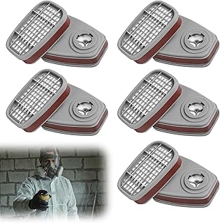 10 Stück Filter für Atemschutzmaske, 6001 für Lackiermaske Filter, Organic Vapor Patronen Chemischer Farbfilter Gegen Staub, Gas, Organische Dämpfe, mit 6100/6200/7501/7502/6502/6800