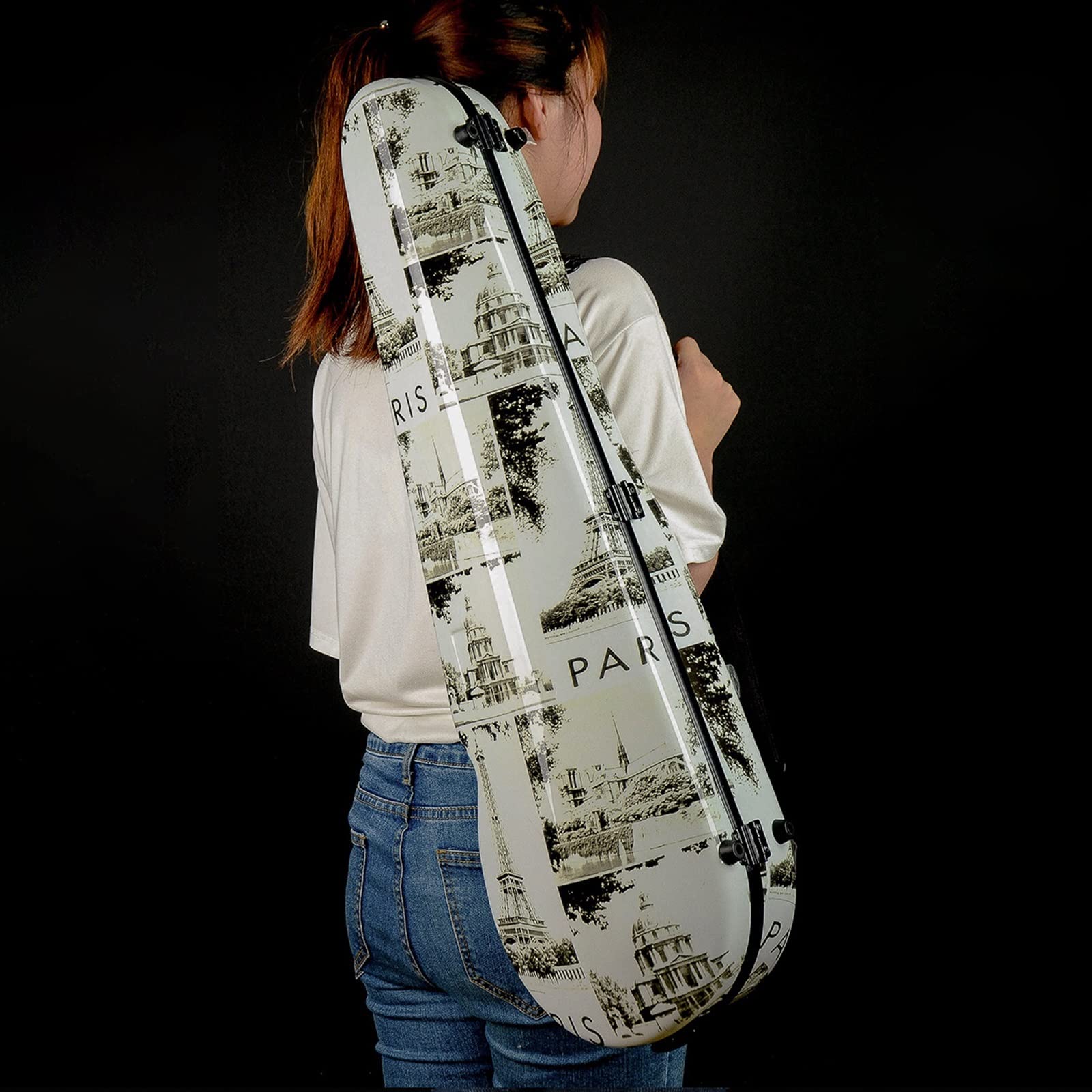 Professionale Custodia per Violino Custodia Per Violino Leggera 4/4 Custodia Rigida Professionale Per Violino In Fibra Di Carbonio Composita Con Igrometro Custodia per Violino