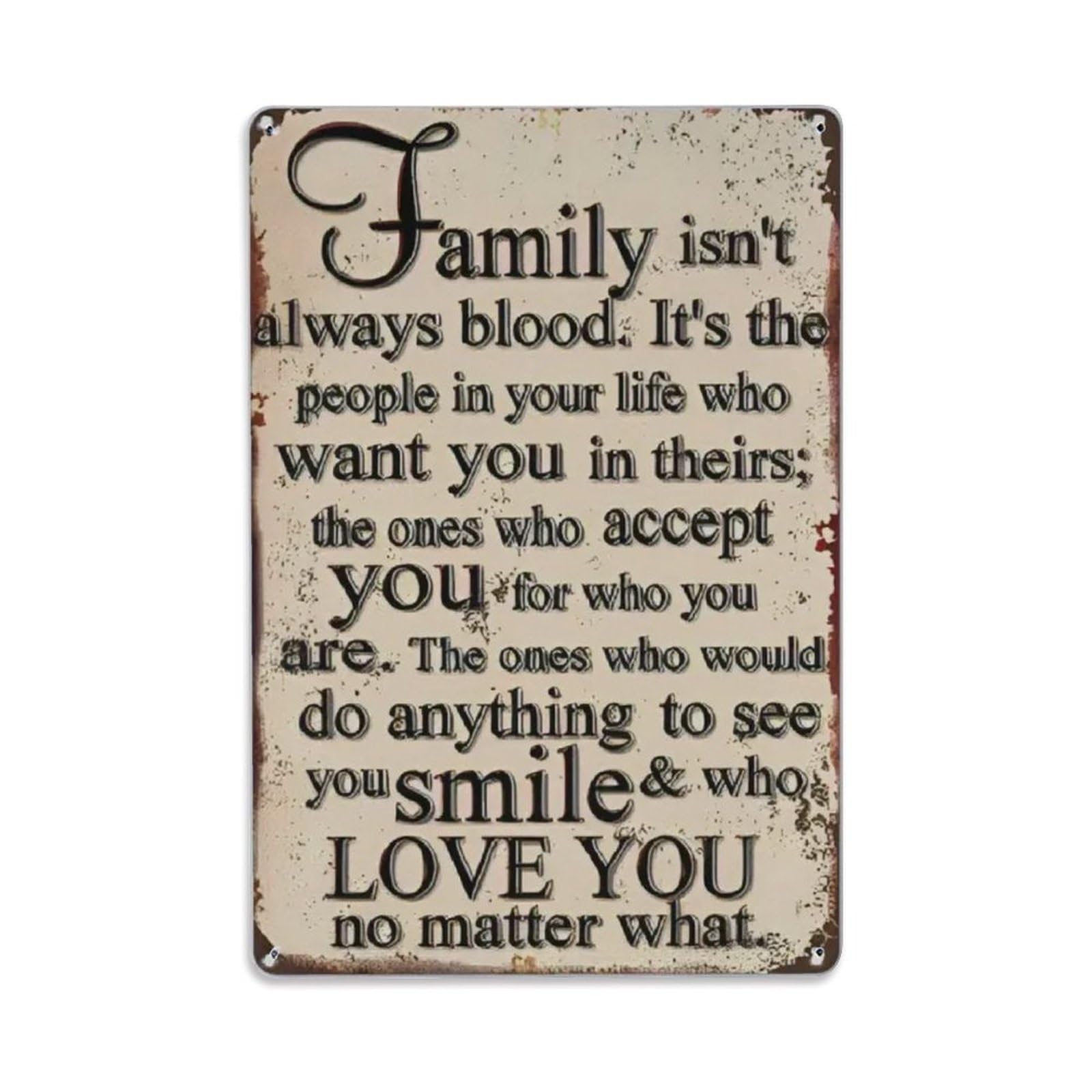 Rkundrne Vintage Family Is Love Quote Metal Tin Sign Garden Bedroom Cafe Bar Man Cave Home Wall Decor Metal Poster 8X12 In