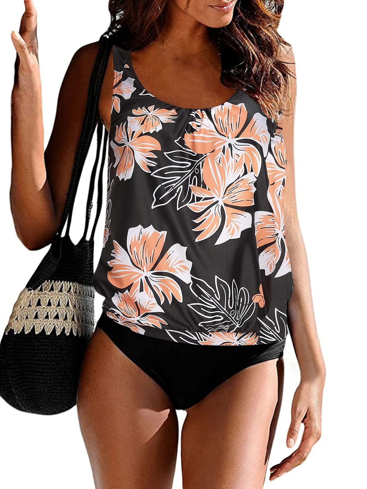 BIKINX Tankini Swimsuits for Women Plus Size Swimwear Tummy Control Two Piece Bathing Suits