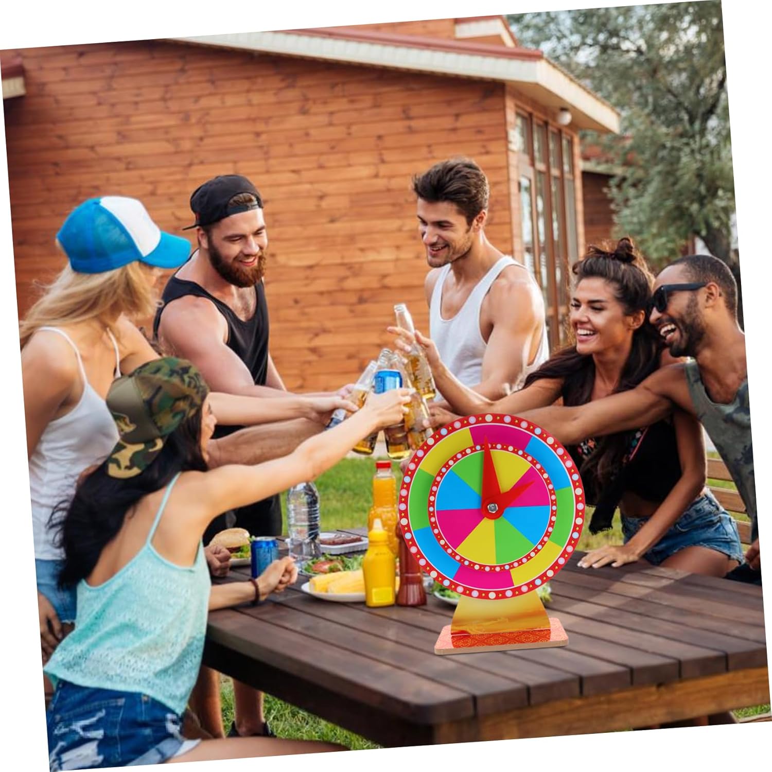 Kisangel Prize Wheel Tabletop Wheel for and Raffles Double Design Portable Turntable for Fun Events and Prize Draws