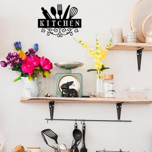 Miniatura 2 de Hppybiry Letreros metálicos de cocina de 12 x 9.15 pulgadas, decoración de pared, decoración de pared de cocina, decoración de pared rústica negra