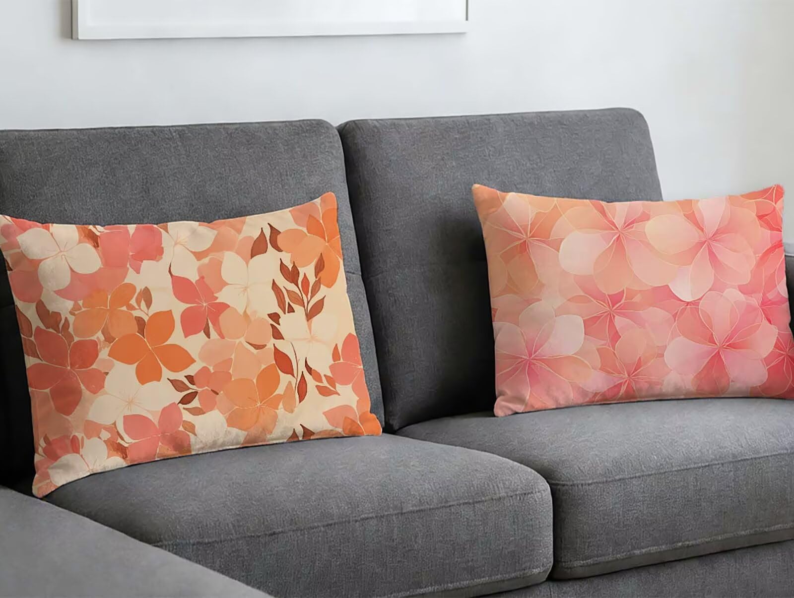 Housses de coussin velours 50 x 70 lot de 2 taie oreiller fleurs salon lit