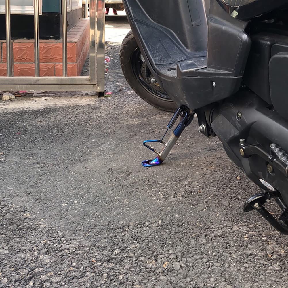 Cavalletto Laterale Universale Per Moto In Acciaio Inossidabile Con Molla - Colore Oro/Blu, 500g - 5