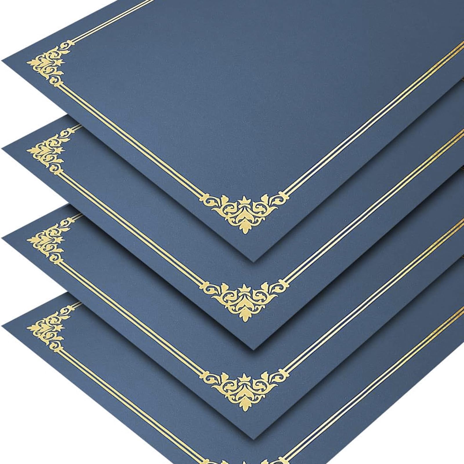 5 Pcs Couverture de Certificats Couverture de Protection Certificats Diplôme Porte-Certificats Etuis Housse en Carton Protège-Documents A4 Couvertures de Graduation Bleu