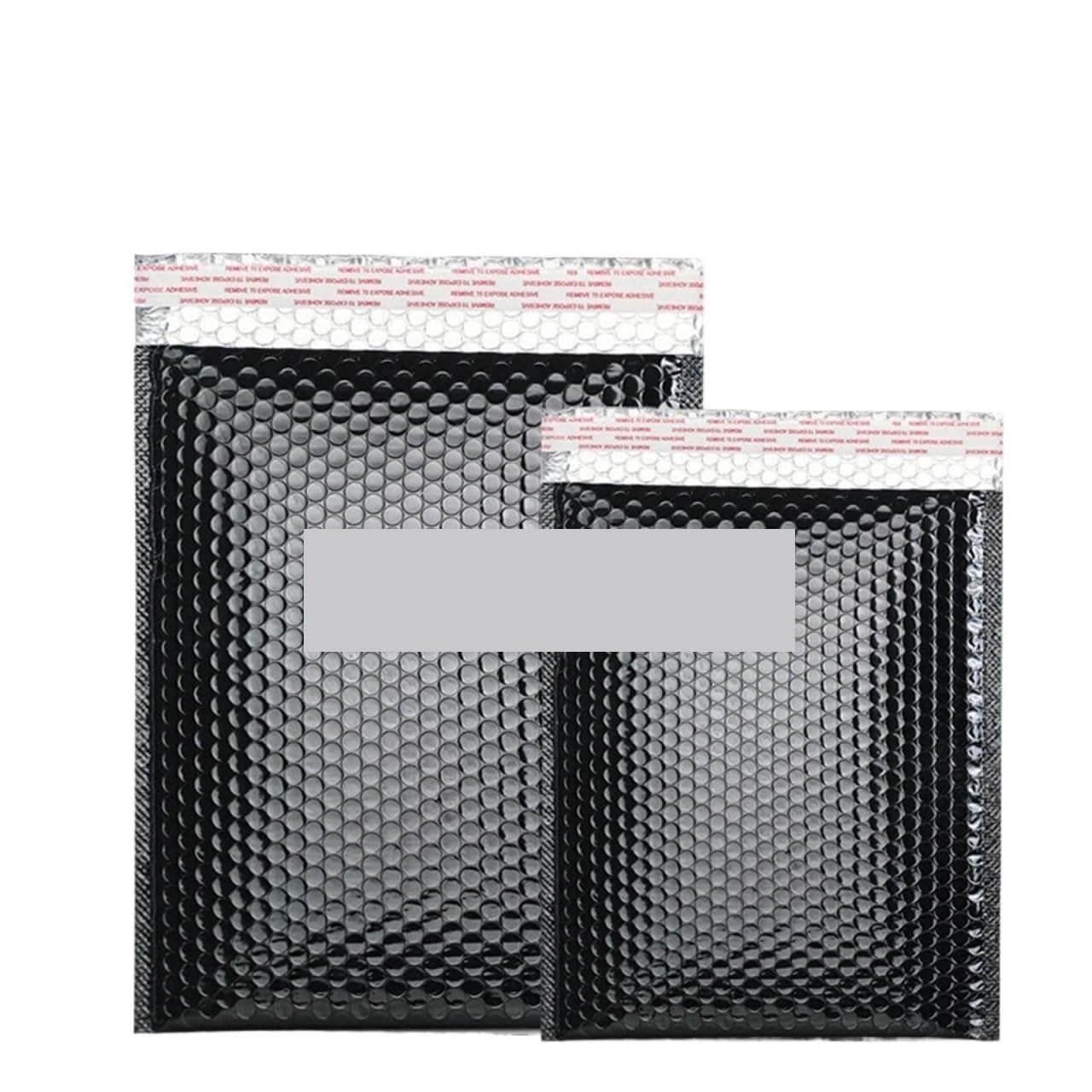 Self Sealing Bubble Cushion 30Pcs Holographic Bubble Mailer Mailing Envelope Thicken Protection Waterproof Padded Envelopes Pack Bag For Shipping(Black,13 * 15cm)