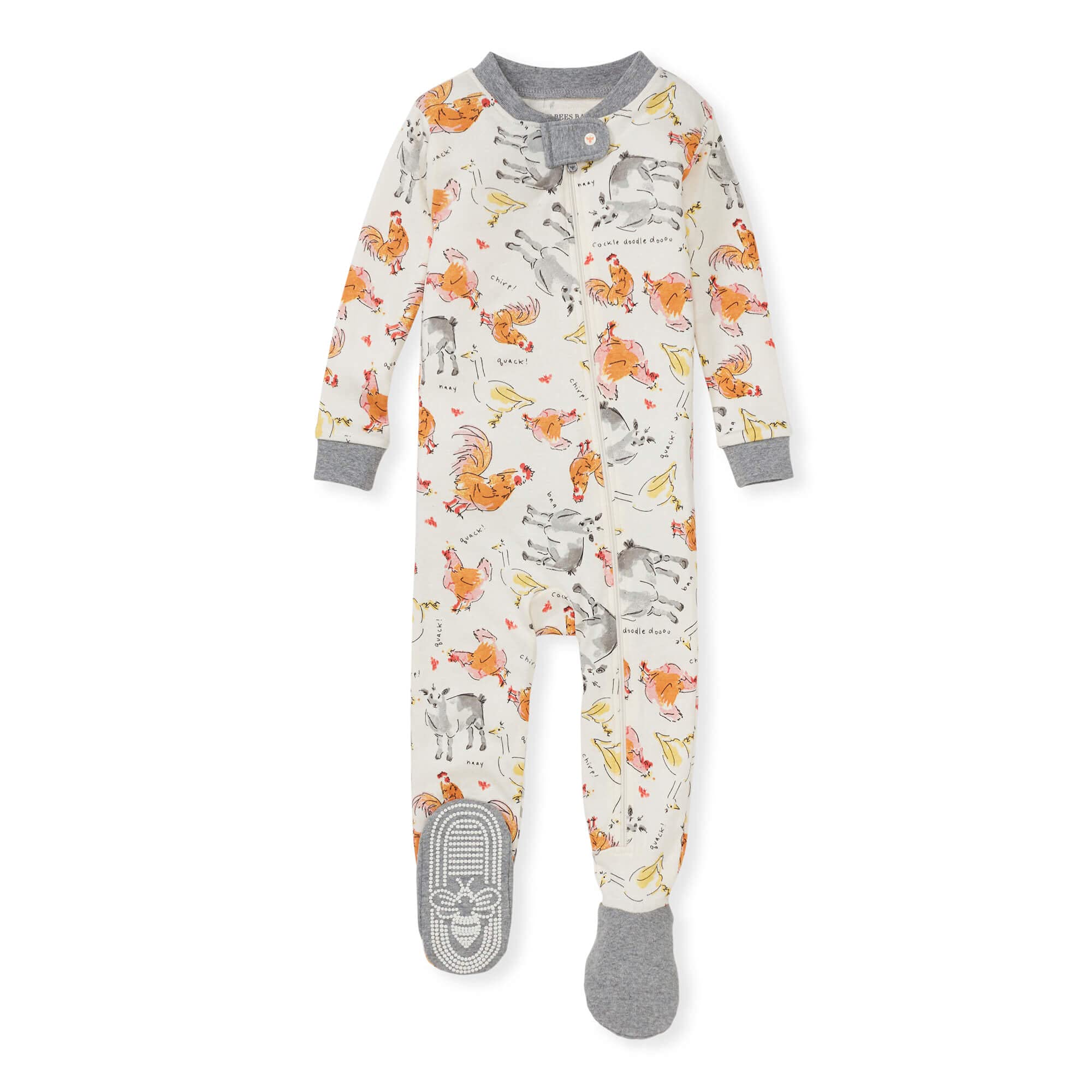 Burt's Bees Baby Baby Boys' Sleeper Pajamas, Zip-Front Non-Slip Footie Pjs, Organic Cotton