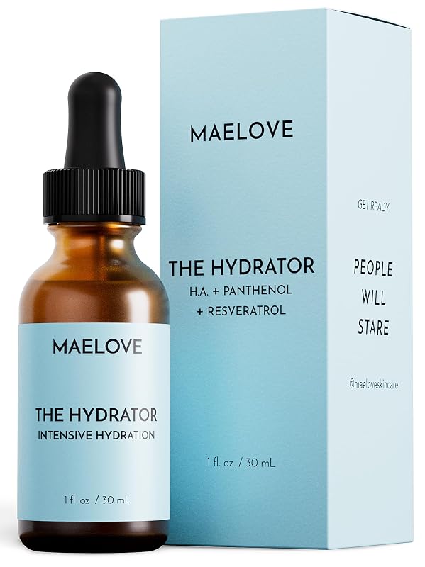 MAELOVE The Hydrator Sérum facial com ácido hialurônico, vitamina B5 e resveratrol, 30 mL