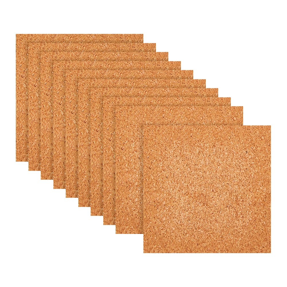 24 Pcs 100x100x2mm Self Adhesive Corks Square Cork Coasters Small Wall Cork Tiles Table Cork Sheets Cork Board Squares Thin Cork Backing Mats Plain Crafts Cork Coasters with Strong Adhesive-Backed