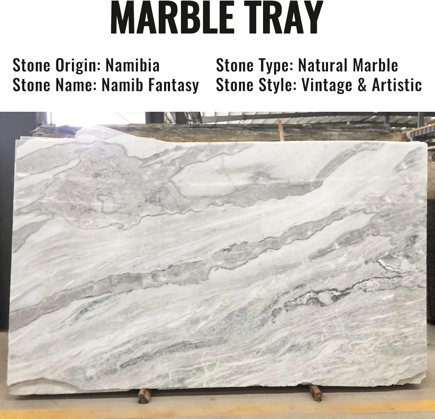 Koville African Natural Marble Decorative Tray, 12"x6" - Countertop Organizer, Catchall Tray for Perfume, Candles, Jewelry - Image 5