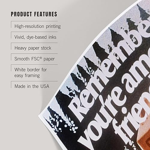 Miniatura 3 de Lantern Press Impresión artística de 12 x 18 pulgadas, diseño de oso ahumado, recuerdo que estás entre amigos, póster vintage con licencia oficial