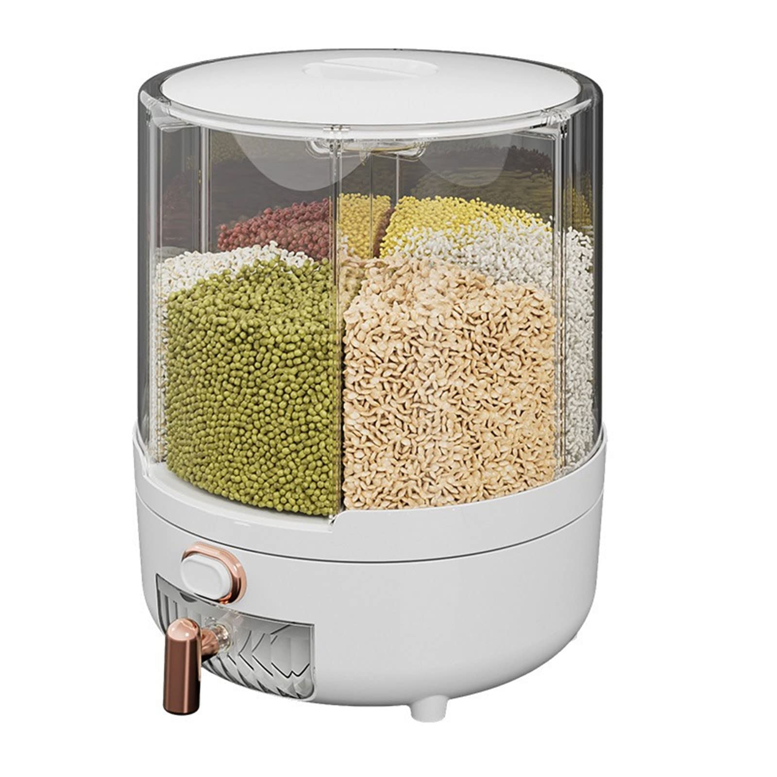 360°-Rotating Grain Container Clear Food Storage Can Home Dorm Kitchen Supply Storage Container With Good Sealing