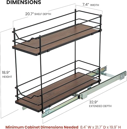 Miniatura 3 de Home Zone Living Organizador de gabinete extraíble de dos niveles, colección Virtuoso