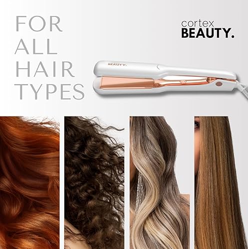 Miniatura 6 de Cortex Beauty - Plancha de Cabello, plancha de pelo profesional de peluquería, pelo liso, diseño de placa ancha, placa de 1.75 pulgadas de ancho.