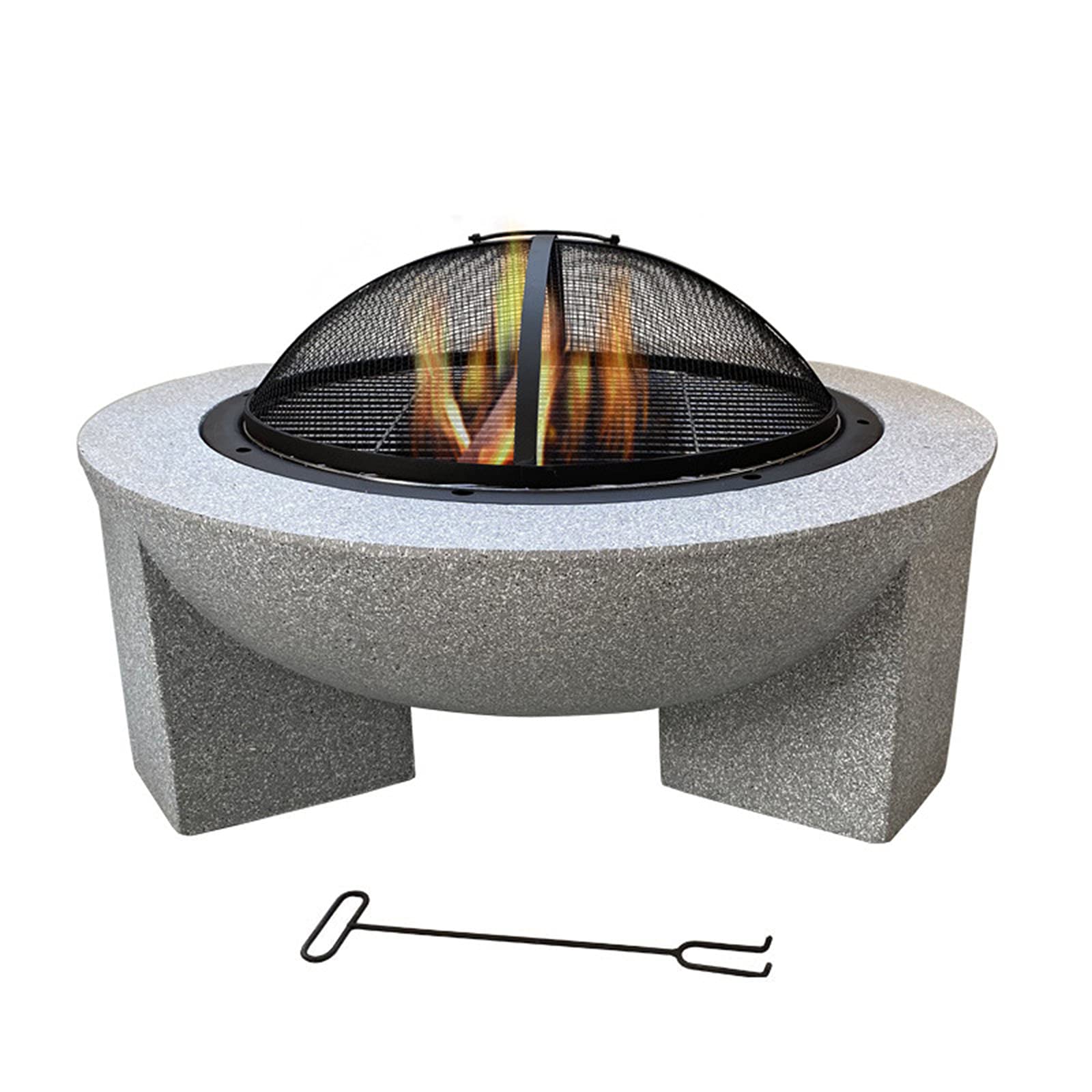 4 in1Fire Pit, Outdoor Garden Firepit/BBQ Grill/Cofa Table/Ice Pit, Patio Heater Ideal for Garden Decoration(30"*30"*15.7")