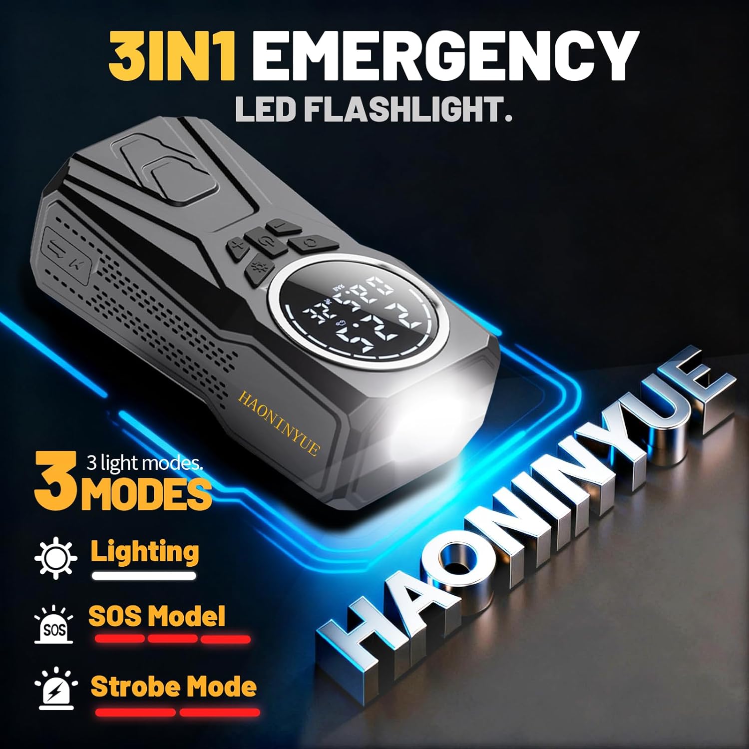 Car Jump Starter with Air Compressor,3000A Car Emergency Starting Power Supply,150PSI Tire Inflator Portable Compressor,battery jump starter,Portable Tire Inflator for Cars,Pickup Trucks,Bicycles,etc. - Image 7