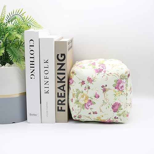 Vista 108 de Tope de puerta decorativo con peso, tope de puerta de tela con asa, cubo cuadrado resistente, protectores de pared para el hogar, oficina, A