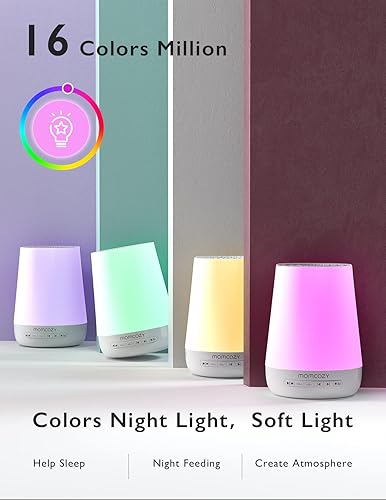 Miniatura 7 de Momcozy - Máquina de sonidos y ruido blanco con luz de noche para bebés entrenador de sueño con 34 sonidos relajantes temporizador control remoto