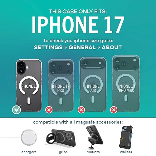 Miniatura 5 de Smartish Funda MagSafe Clear para iPhone 17 - Gripmunk - Funda magnética delgada ligera + protectora Funda transparente de agarre fino