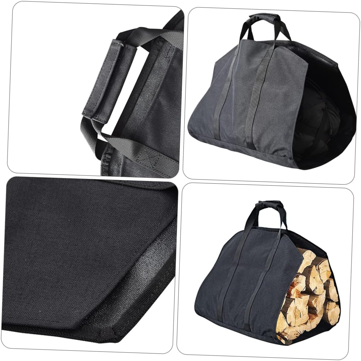 Hemobllo Xmas Firewood Bag Large Capacity Oxford Cloth Log Holder for Logs