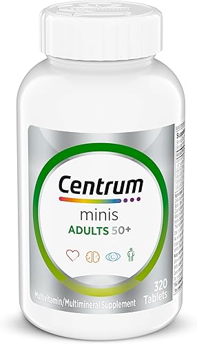 Centrum Minis Silver Multivitamin for Adults 50 Plus, Multimineral Supplement, Vitamin D3, B-Vitamins, Gluten Free, Non-GMO Ingredients, Supports