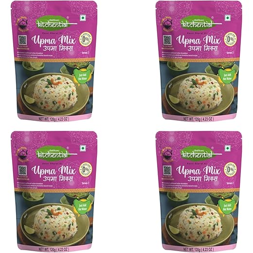 Kitchential Upma Mix Instant Breakfast Pack of 4 - 480g