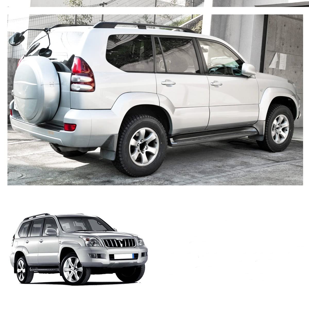 Parafanghi Auto Per Toyota Land Cruiser Prado FJ120 (2003-2009) - Set Posteriore, Protezione Passaruota