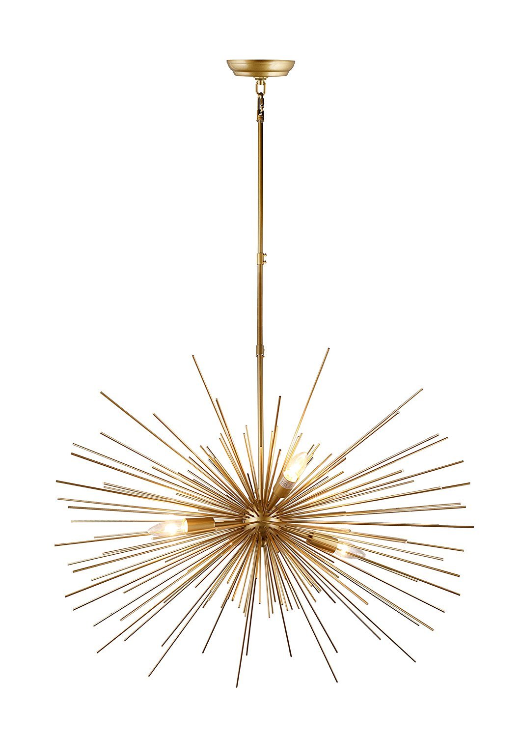 Decomust® 31" Inch Astra Sputnik Light Satellite Ceiling Light Fixture, Starburst Chandelier Spikes Pendant Chandelier Lamp, Brass Copper Gold Color
