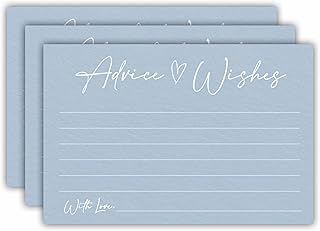 Advice And Wishes Cards, 30 Minimalism Blue Wishes Cards For Wedding, Bridal Shower, Advice And Wishes For The Mr And Mrs, Baby Shower, Graduation, Retirement, Anniversary, Party Favor- A03