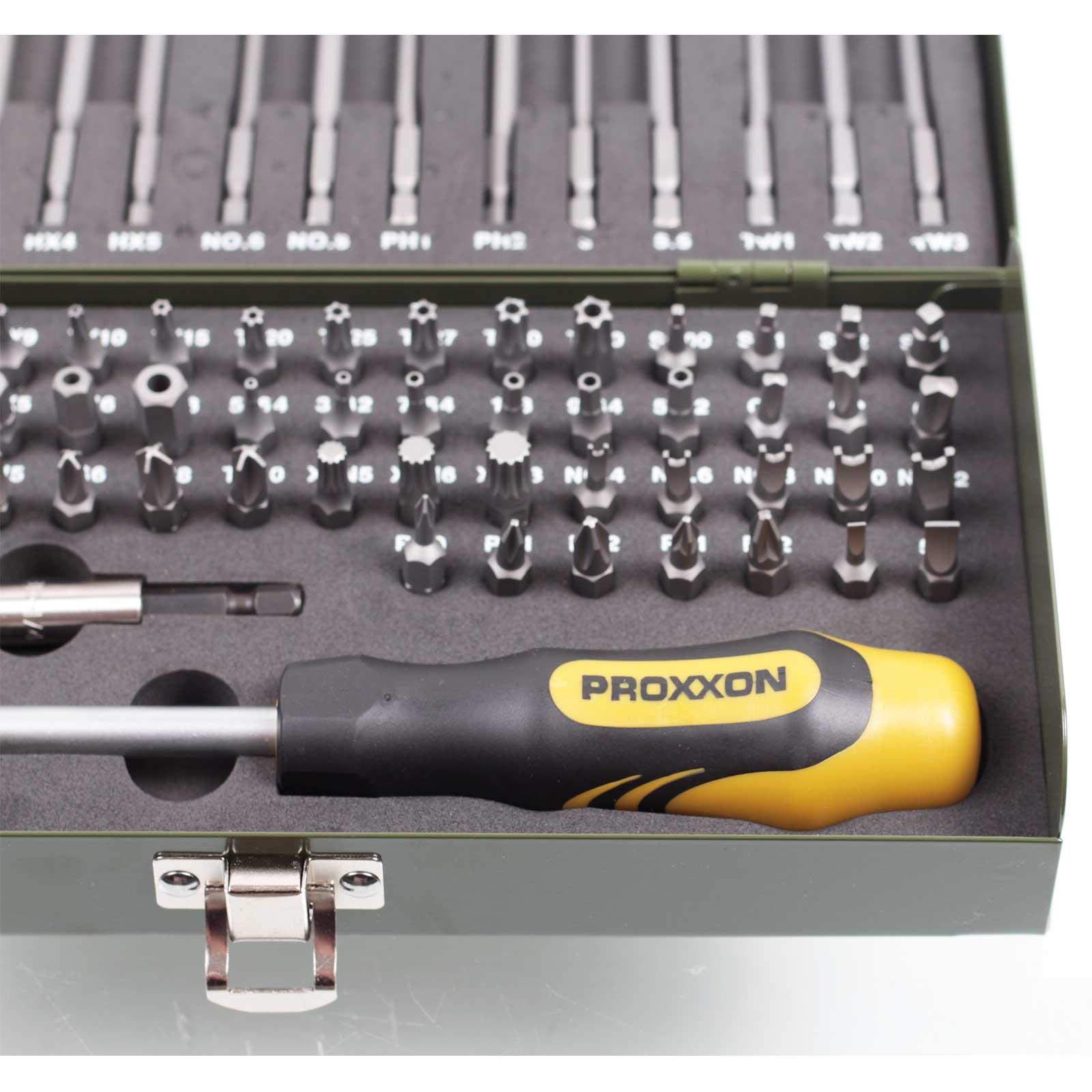 PROXXON 23107, Set di punte speciali e di sicurezza, 75 pezzi
