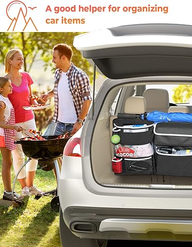 Miniatura 7 de Oasser Organizador de almacenamiento para automóvil, nueva versión, organizador colgante para maletero con 10 bolsas de almacenamiento funcionales