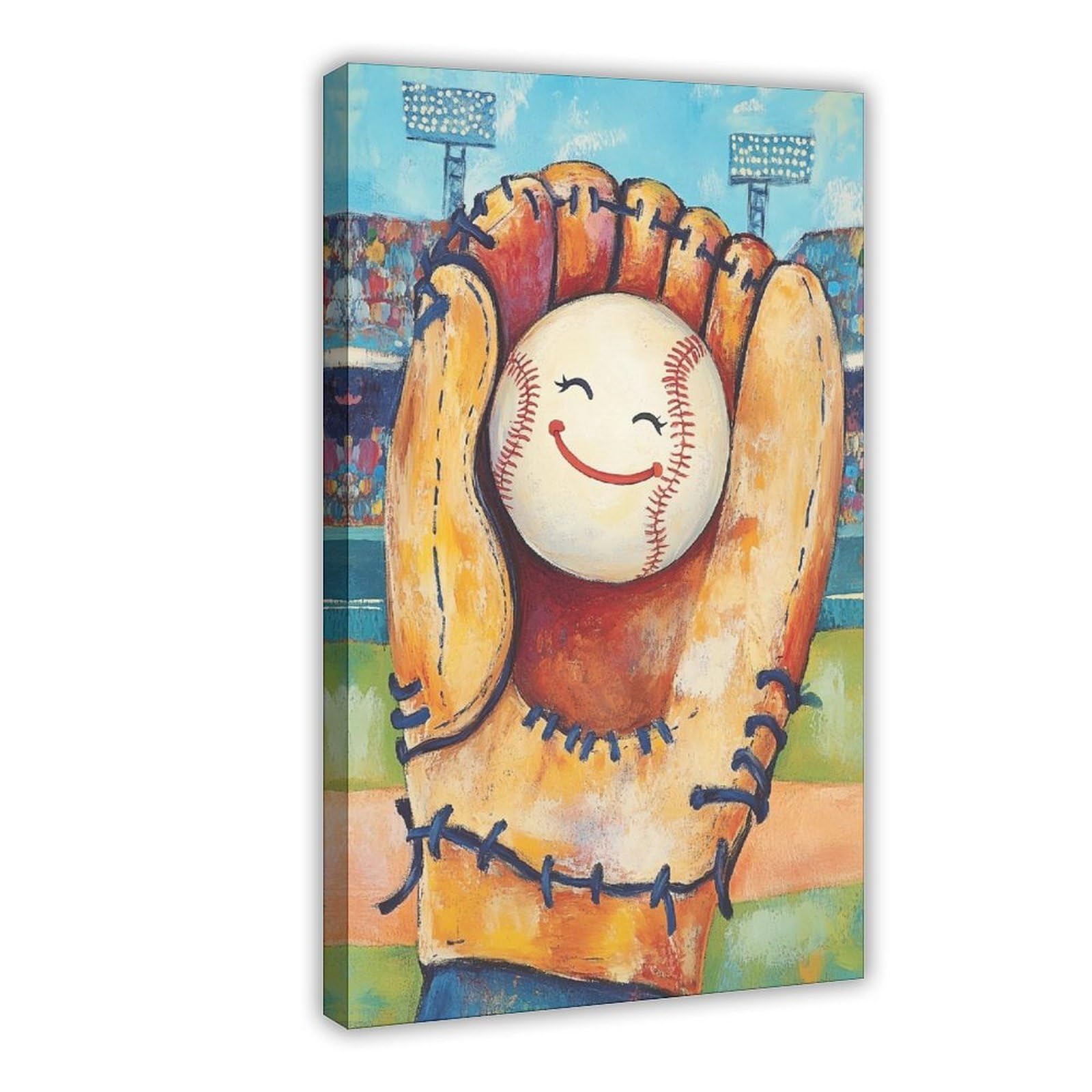 Ywtjax Frame-Style Baseball Glove Poster Canvas Poster For Bedroom Decor Gift