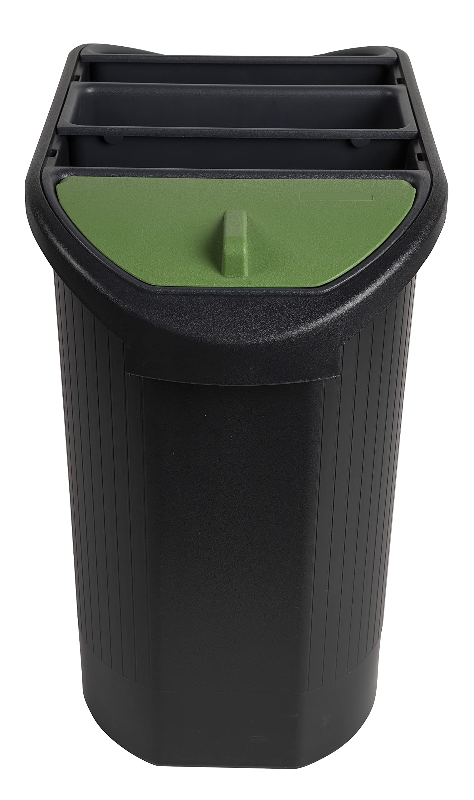 Exacompta 42614D Topline Öko-Classic Papierkorb mit Griffe 26 Liter Fassungsvermögen inlusive Einsätze und Deckel. Perfekt für Mülltrennung schwarz/anthrazit