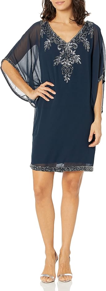 Petite Sheer Cocktail Dress 