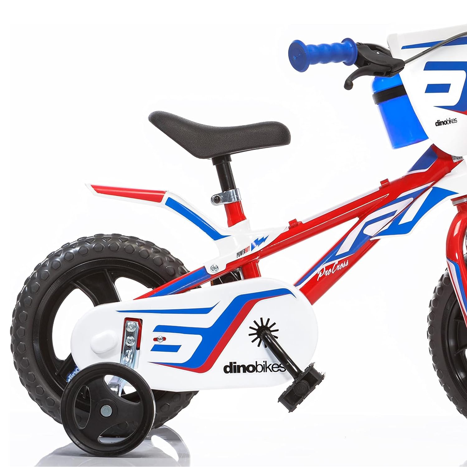Bici Bicicletta Bambino 12 Pollici 1 Freno al Manubrio e Pignone Fisso Posteriore Bianco Rosso Blu