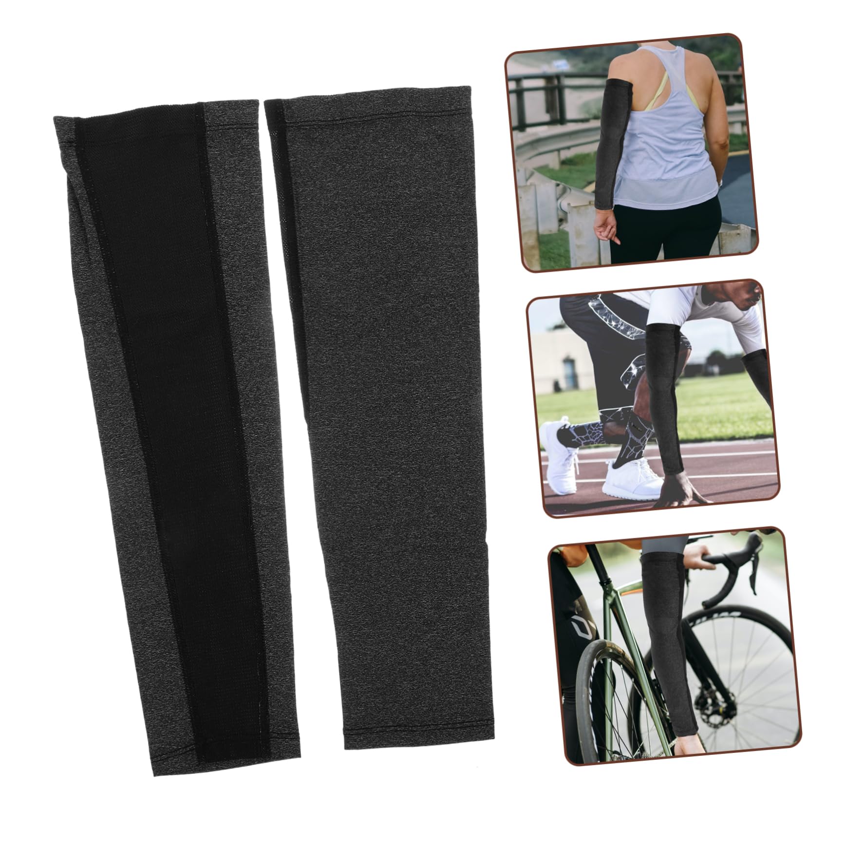 TOYANDONA Manga de protección Solar Cubrir Mangas de Brazo de protección Solar UV Solar Flexible de Brazos Mangas Protectoras de Brazo para Hombre Nylon Negro