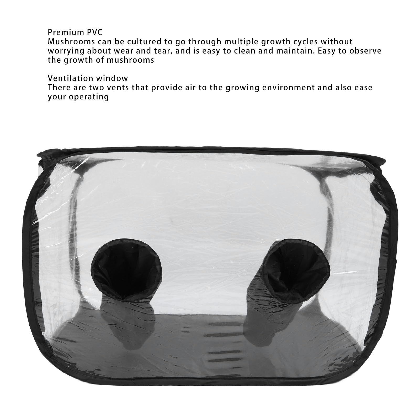 SIXRUN Caja de Aire Quieto para Microbiología, PVC Transparente Plegable, con Soporte de Acero Inoxidable, 80x50x50cm, Portátil para Cultivo de Hongos