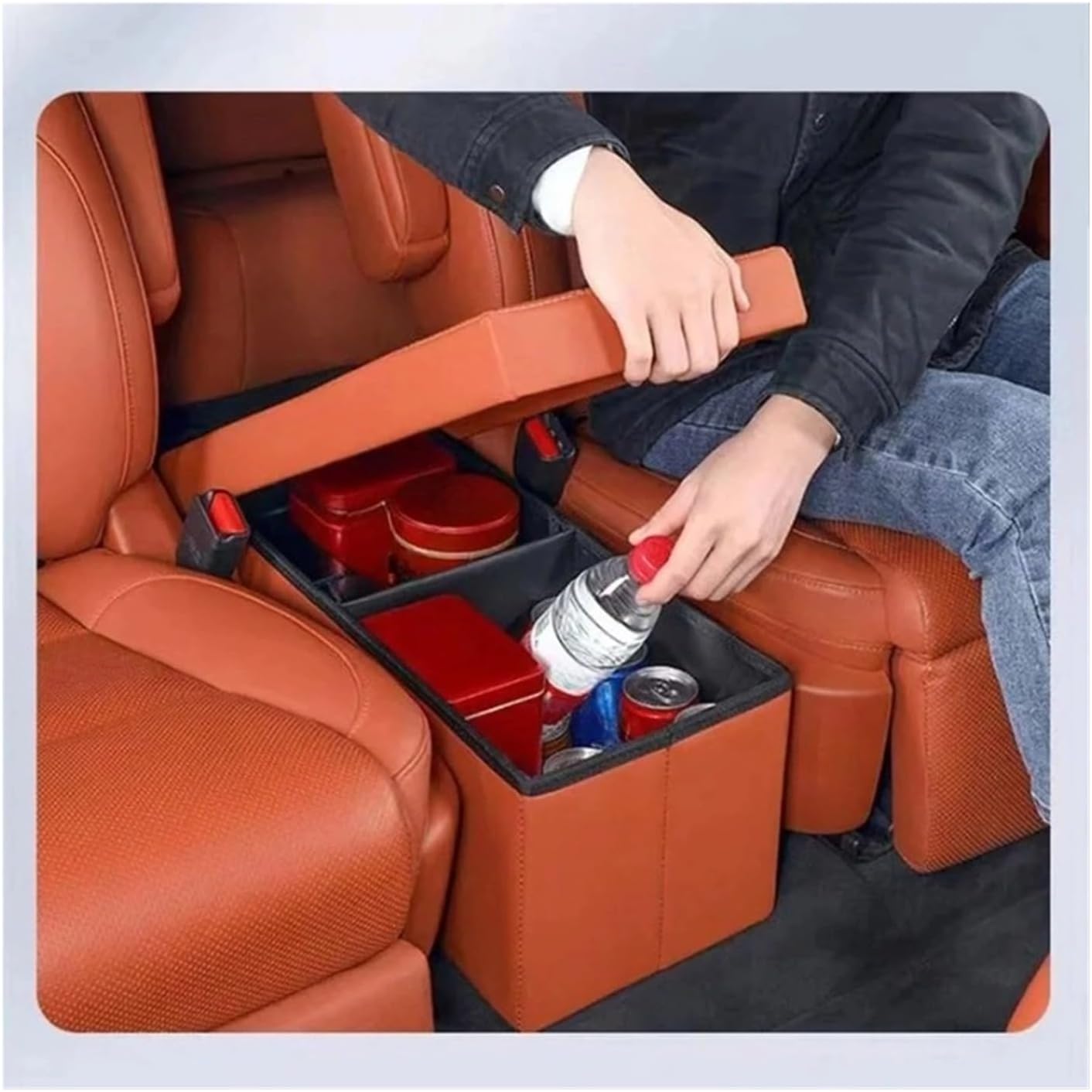 Trunk Car Storage Box Storage Box Interior Car Accessories Seat Crevice Storage Box Compatible for Leading Ideal LiXiang L8 L9 Car Organizer Car Trunk Organizer Storage(Orange-2pcs)