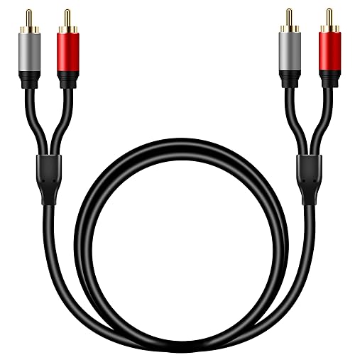 Miniatura 3 de Tan QY Cable 2RCA a 2RCA de 30 pies, chapado en oro, 2 RCA macho a 2 RCA macho, cable de audio estéreo para cine en casa, HDTV, consolas de juegos,