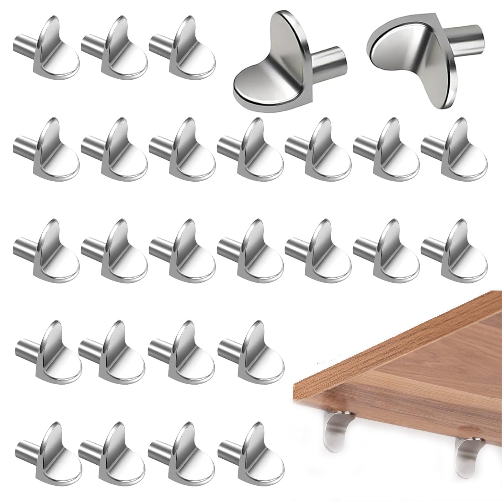 Noneoyno 80Pcs Heavy Duty L-Shaped Metal Shelf Support Pegs, L-Shaped Shelf Support Pegs, Durable Bracket Clips,Cupboard Shelf Pegs For Shelving, Cabinets & Furniture