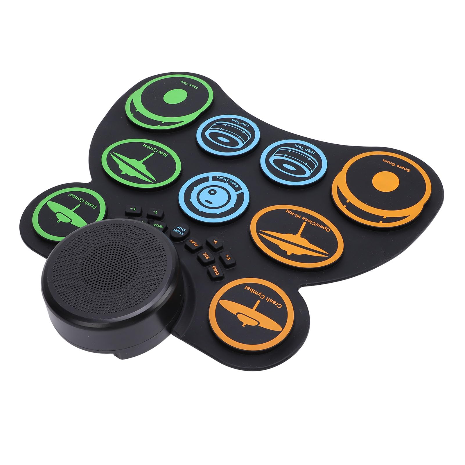 Alomejor Kit di Batteria Elettronica a 9 Pad Pad di Batteria Professionale Avvolgibile con Altoparlanti Integrati per gli Amanti della Musica per Bambini