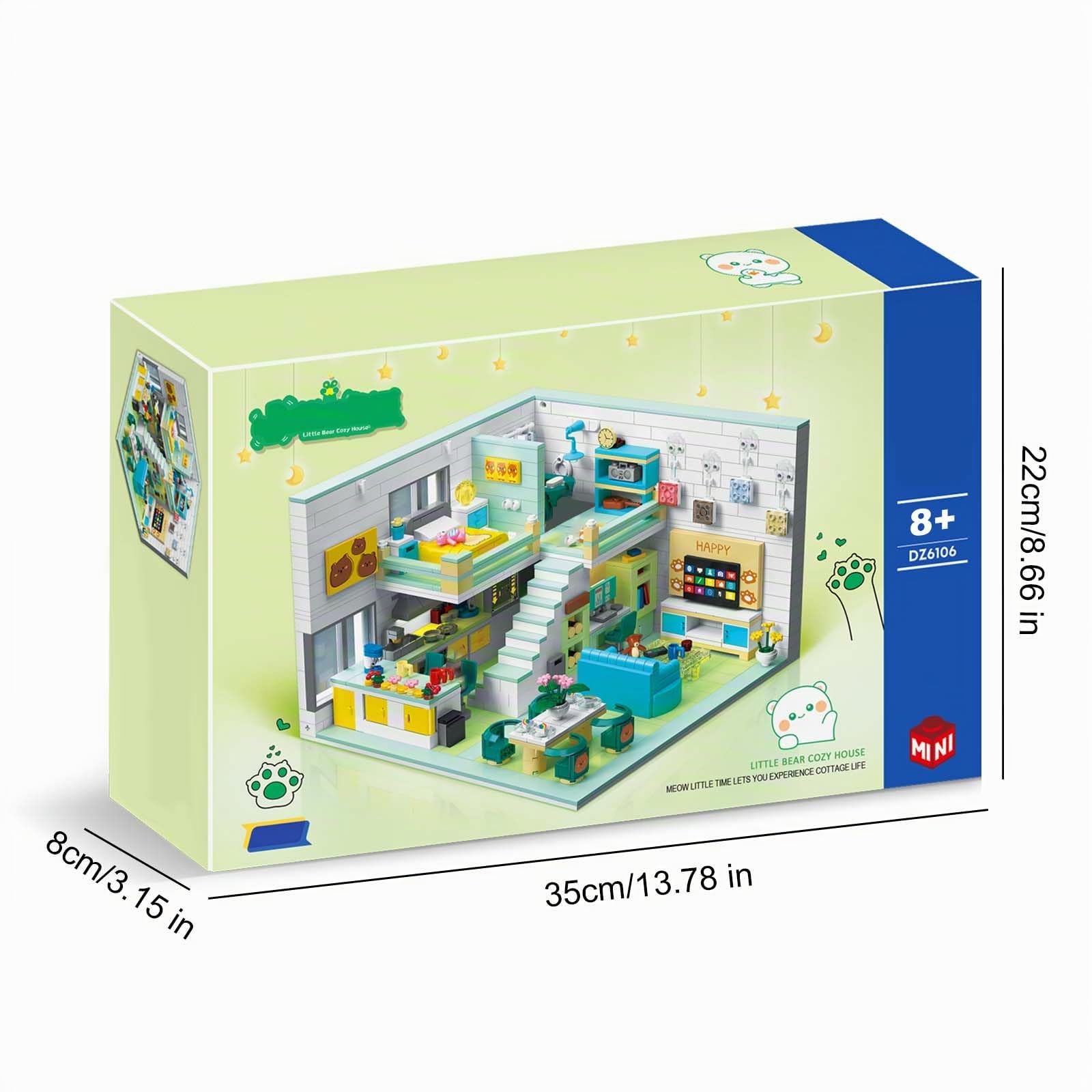 Jouet de Construction, Kit de Mini Modèle de Bloc Maison d'amis, Bloc de Maison Modulaire de Dessin Animé, Jouet Éducatif STEM Cadeau pour Ados Enfants 8+, 1035 Pièces