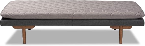 Baxton Studio Daybed, Single, Grey/Walnut