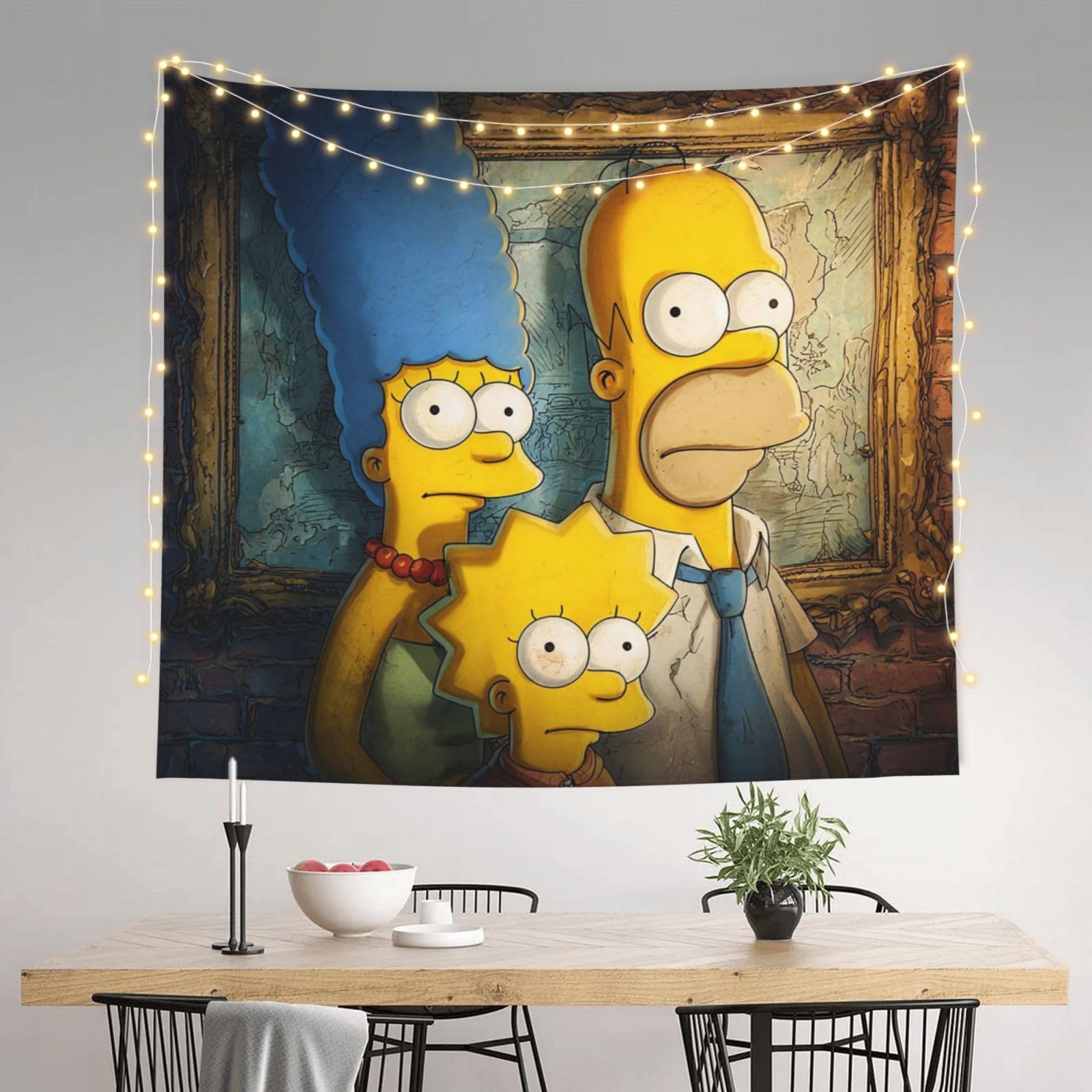 HJKJKKJ Tapestry 152 X 130 CM Aesthetic Wall Tapestrys for Bedroom Simpsons Tapestries Hanging Wall Art Blanket Home Decor Tapestry for Living Room Dorm Office