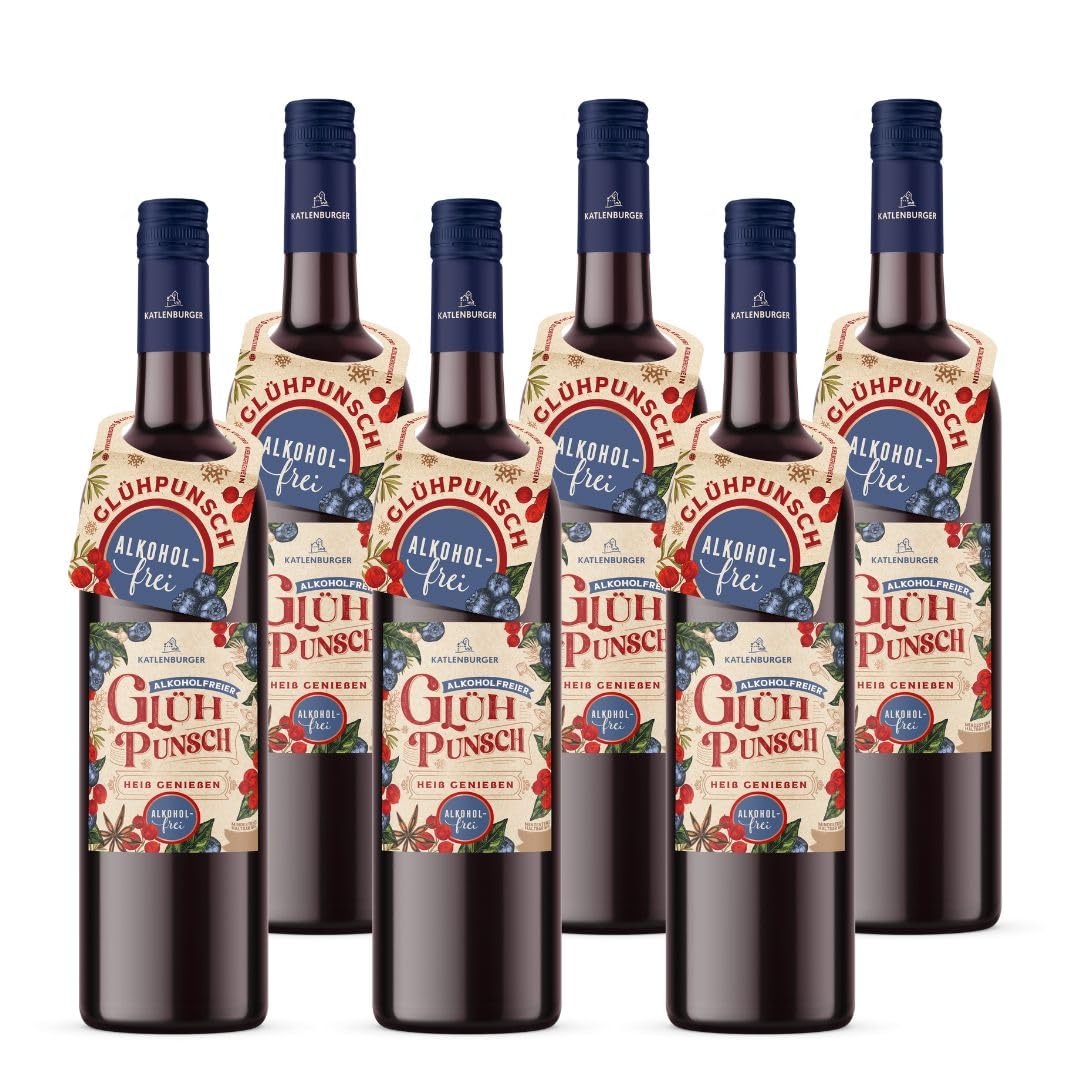 KATLENBURGER - Alkoholfreier Glüh Punsch | Alkoholfreier Fruchtweinpunsch aus feinsten Beeren, mit würzigen Kirsch und Winternoten. Die fruchtige Alternative zu klassischen Glühwein. Inhalt: 6x 750m