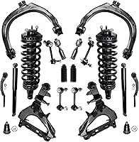 Vista 212 de Detroit Axle - Kit de puntales delanteros para Ford 2000-2004 Focus 2 puntales con muelle helicoidal 2 brazos de control inferiores con rótulas 2001