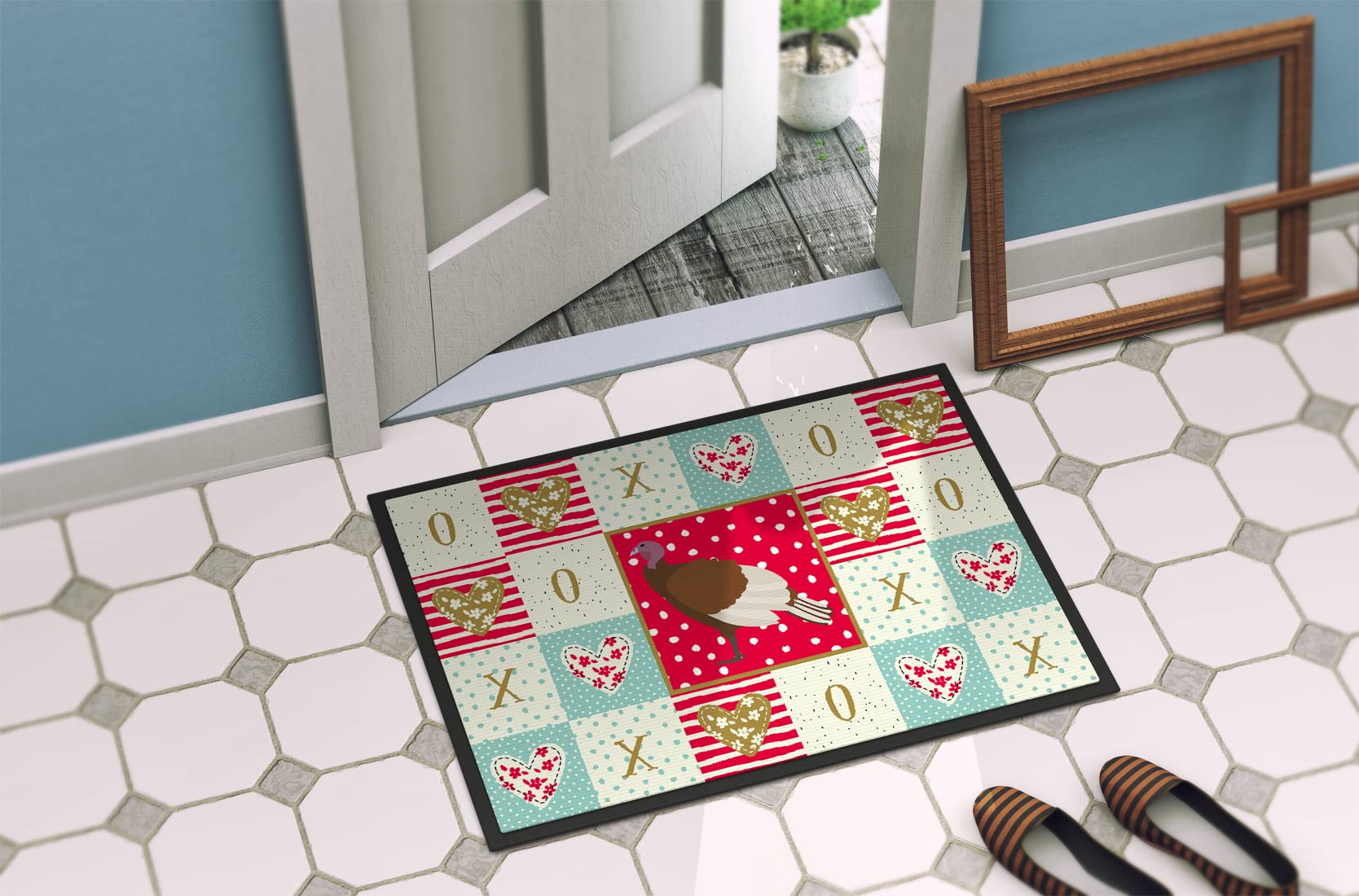 Caroline's Treasures - Zerbino a forma di cerchio geometrico, per Caroline's Treasures - Zerbino a forma di cerchio geometrico, per