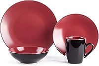 Vista 206 de Colors Life juego de vajilla, exterior negro brillante con interior de color mate