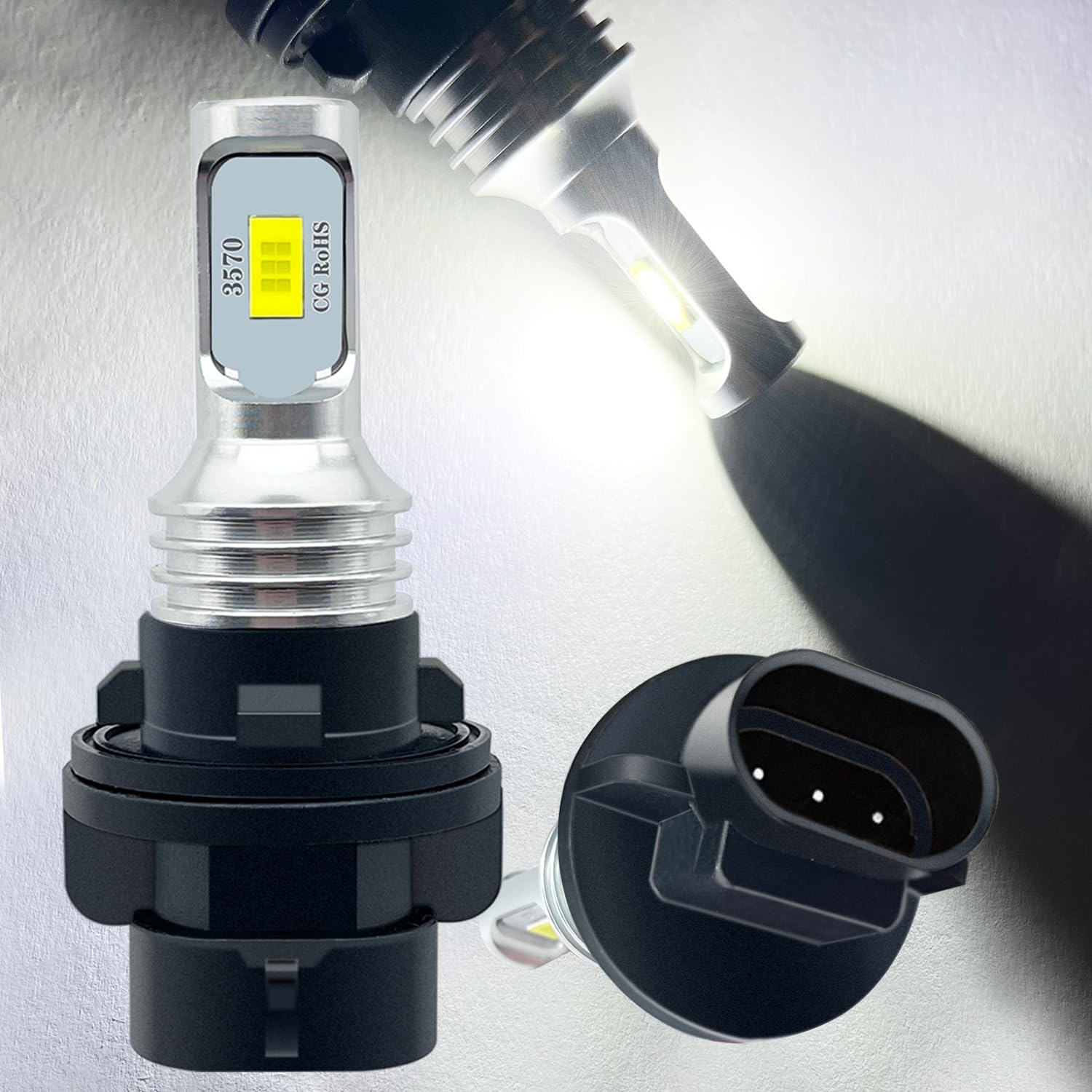 HAISECA 2Pcs HP5 Light Bulb White,5730SMD Chips 34901-HP5-601 34901-HN5-M40 LED Bulbs Hi-Lo Beam for ATV UTV.